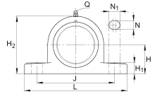 直立式軸承座單元 RASEY50-TV-VA, 塑料軸承座，內(nèi)圈帶平頭螺釘?shù)耐馇蛎媲蜉S承，耐腐蝕設計，R密封