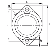 軸承座單元 GLCTE30-TV-FA125.5, 兩孔塑料軸承座，帶偏心鎖圈的外球面球軸承，帶 Corrotect? 涂層，P型密封
