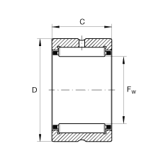 滾針軸承 NCS2012, 機(jī)加工滾道，根據(jù) ABMA 18.2 - 1982，英制