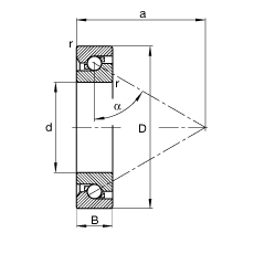 推力角接觸球軸承 BSB100150-T, 單向，接觸角 α = 60°，限制公差