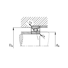 主軸軸承 HS7024-E-T-P4S, 調(diào)節(jié)，成對或單元安裝，接觸角 α = 25°，限制公差