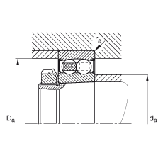 自調(diào)心球軸承 2212-K-2RS-TVH-C3, 根據(jù) DIN 630 標(biāo)準(zhǔn)的主要尺寸, 錐孔，錐度 1:12，兩側(cè)唇密封