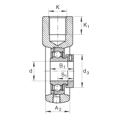 吊裝式軸承座單元 PHE25, 鑄鐵軸承座，帶偏心鎖圈的外球面球軸承，P 型密封